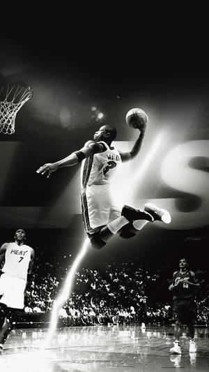 Nba Iphone Dwyane Wade Miami Heat Dunk Wallpaper