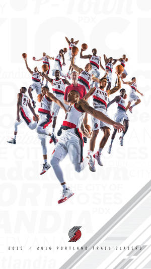 Nba Iphone Portland Trail Blazers Team Photo Wallpaper