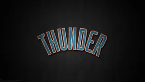 Nba League Oklahoma City Thunders Team Name Wallpaper