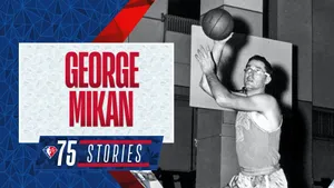 Nba Legend George Mikan In Action Wallpaper