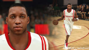 Nba Legend Tracy Mcgrady In Action Wallpaper