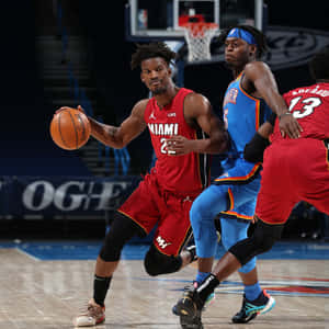 Nba Luguentz Dort Guarding Giannis Antetokounmpo Wallpaper