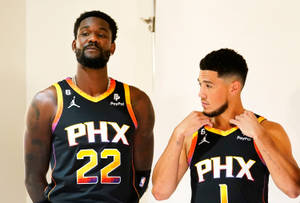 Nba Phoenix Suns Deandre Ayton Devin Booker Wallpaper