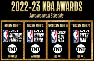 Nba Star Holding Up Mvp Award At Nba Awards Ceremony Wallpaper