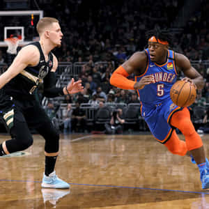 Nba Thunder Luguentz Dort Fast Break Wallpaper