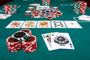 Neatly Stacked Poker Chips Blackjack Wallpaper