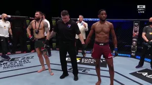 Neil Magny With Referee Wallpaper