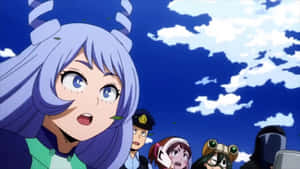 Nejire Hado In Her Signature Electric Blue Wallpaper