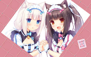 Nekopara's Chocola And Vanilla Holding Hands Wallpaper