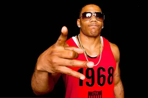Nelly With Rock On Hand Gesture And Fierce Expression Wallpaper