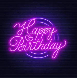 Neon Aesthetic Happy Birthday Wallpaper