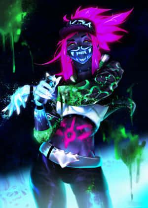 Neon Akali Artwork Wallpaper