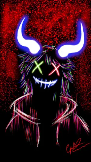 Neon Anime Dark Monster Wallpaper