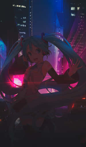 Neon Anime Hatsune Miku Wallpaper