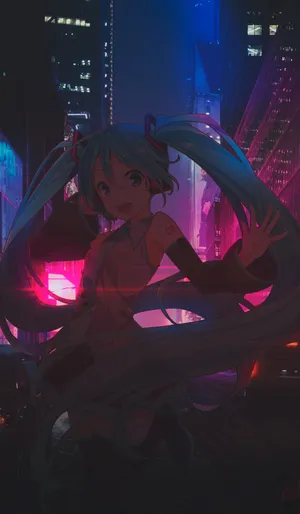 Neon Anime Hatsune Miku Wallpaper