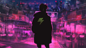 Neon Anime Light Hero Wallpaper