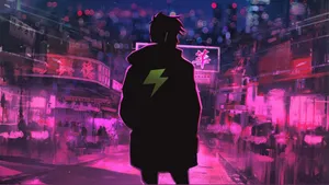 Neon Anime Light Hero Wallpaper
