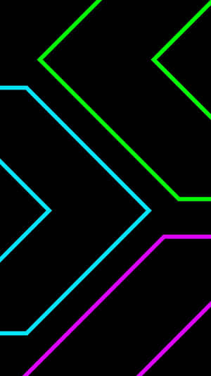 Neon Arrows On A Black Background Wallpaper