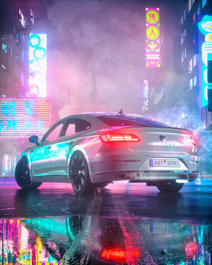 Neon Arteon Car Wallpaper