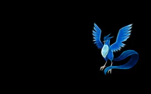 Neon Articuno In Black Backdrop Wallpaper