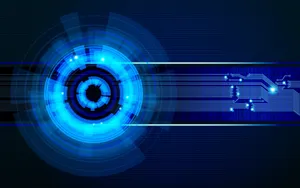 Neon Blue Aesthetic Digital Circuit Wallpaper