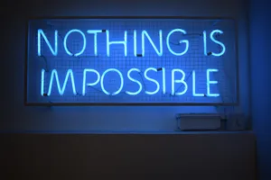 Neon Blue Aesthetic Nothing Is Impossible Wallpaper