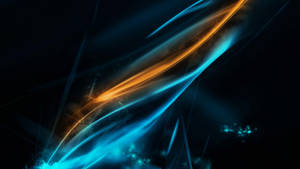 Neon Blue And Orange Lines Wallpaper