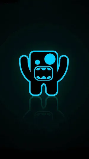 Neon Blue Domo Kun Wallpaper Wallpaper