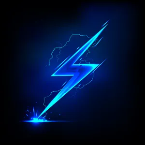 Neon Blue Electric Lightning Bolt Wallpaper