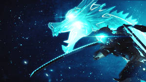 Neon Blue Galaxy Genji Artwork Wallpaper