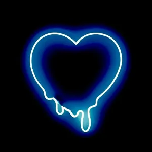Neon Blue Heart Wallpaper