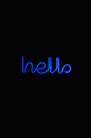 Neon Blue Hello Sign Wallpaper