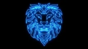 Neon Blue Lion Head Wallpaper