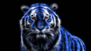 Neon Blue Tiger Wallpaper