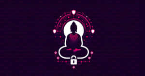 Neon Buddha Cybersecurity Concept Wallpaper