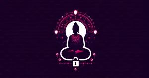 Neon Buddha Cybersecurity Concept Wallpaper