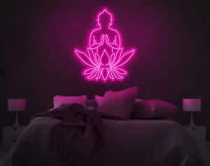 Neon Buddha Lotus Bedroom Decor Wallpaper