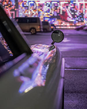 Neon Car Side Mirror Wallpaper