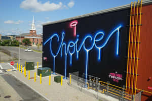 Neon Choice Graffiti Artwork Wallpaper