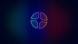 Neon Circle Logo On Dark Background Wallpaper