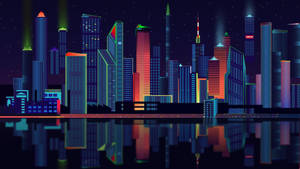 Neon City Lights Art Wallpaper