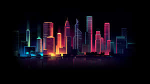 Neon Cityscape Artwork Wallpaper