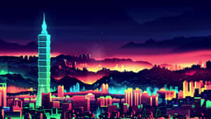 Neon_ Cityscape_ Skyline Wallpaper