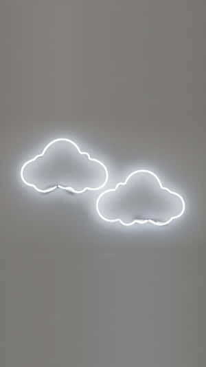 Neon Clouds Wall Art Wallpaper