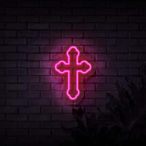 Neon Cross Neon Pink Wallpaper