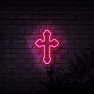 Neon Cross Neon Pink Wallpaper