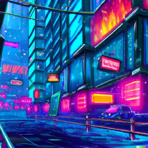 Neon Cyberpunk Cityscape Wallpaper