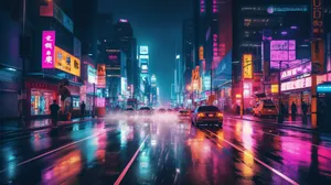 Neon Cyberpunk Cityscape Wallpaper