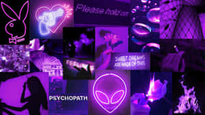 Neon_ Dark_ Purple_ Collage_ Aesthetic.jpg Wallpaper