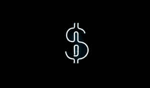 Neon Dollar Sign Black Background4 K Wallpaper